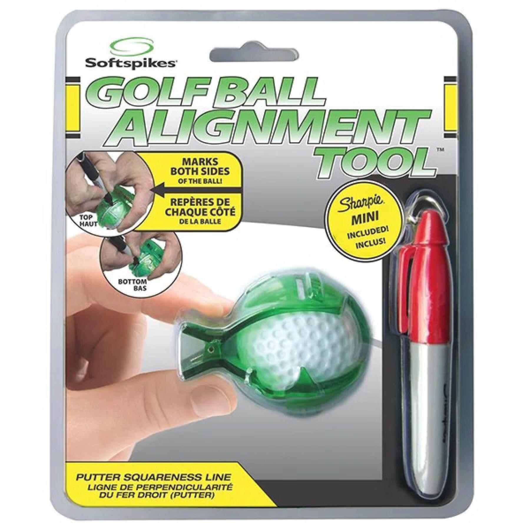 Golfbal Softspikes alignment tool