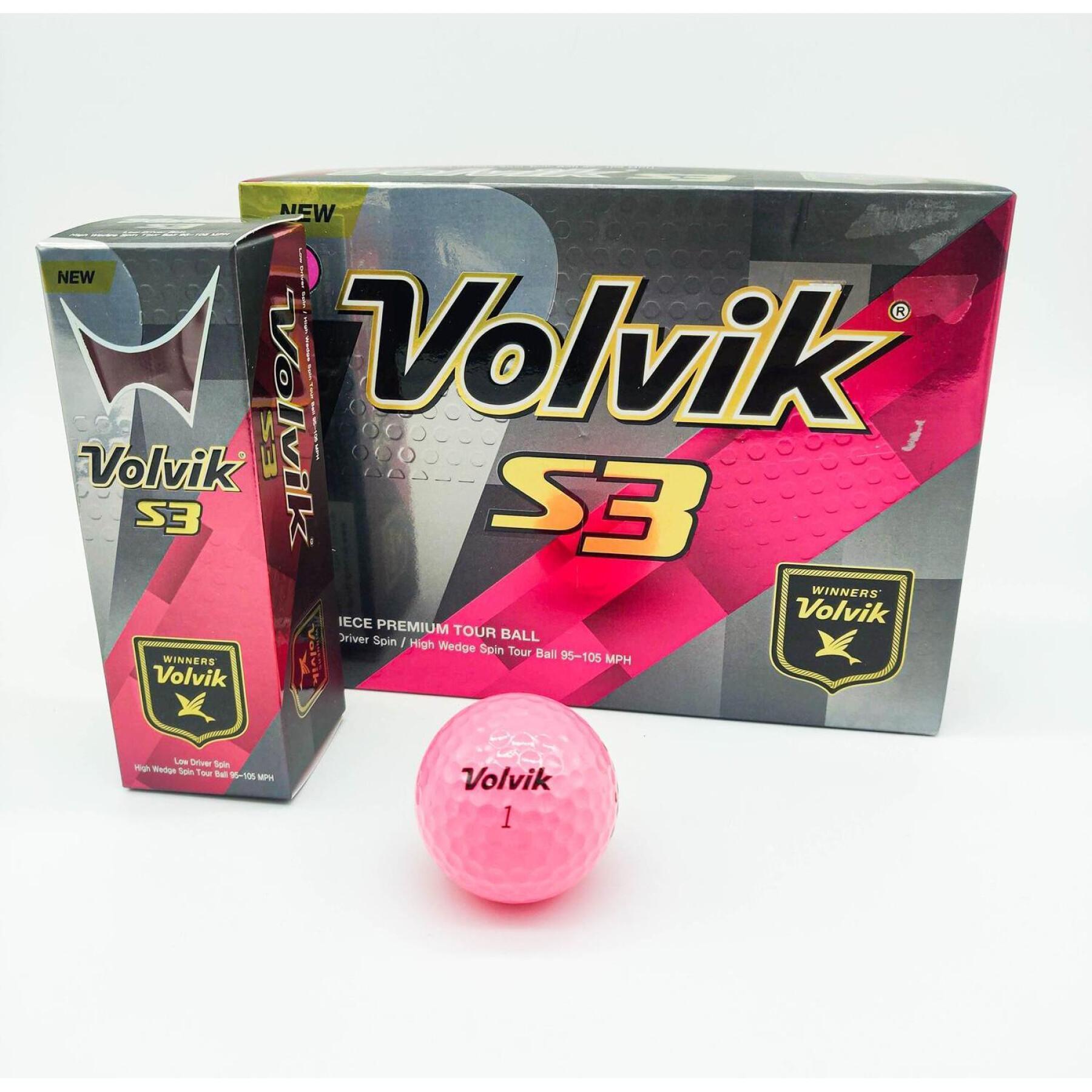 Set van 12 golfballen Volvik DZ S3
