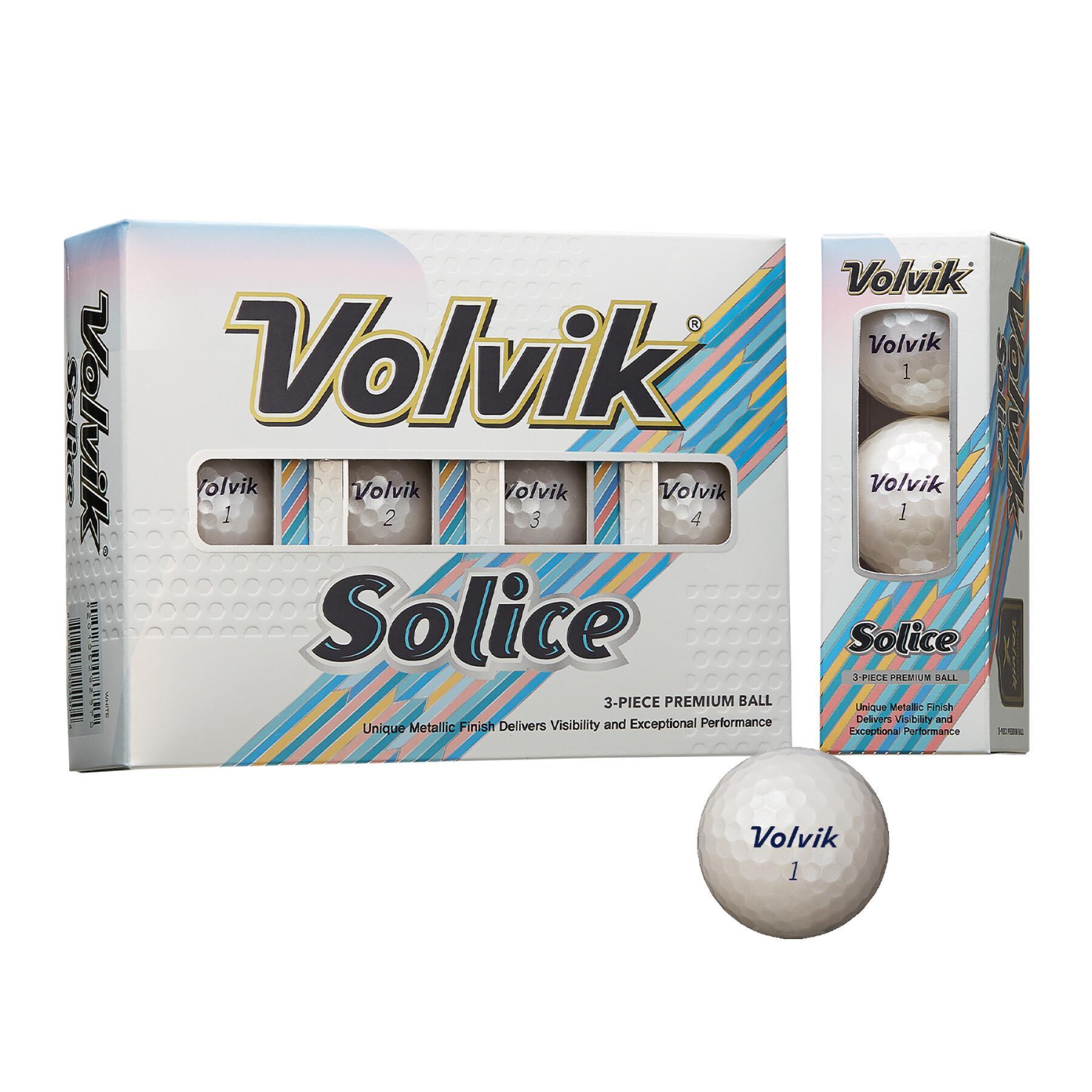 Set van 12 golfballen Volvik Solice blanche