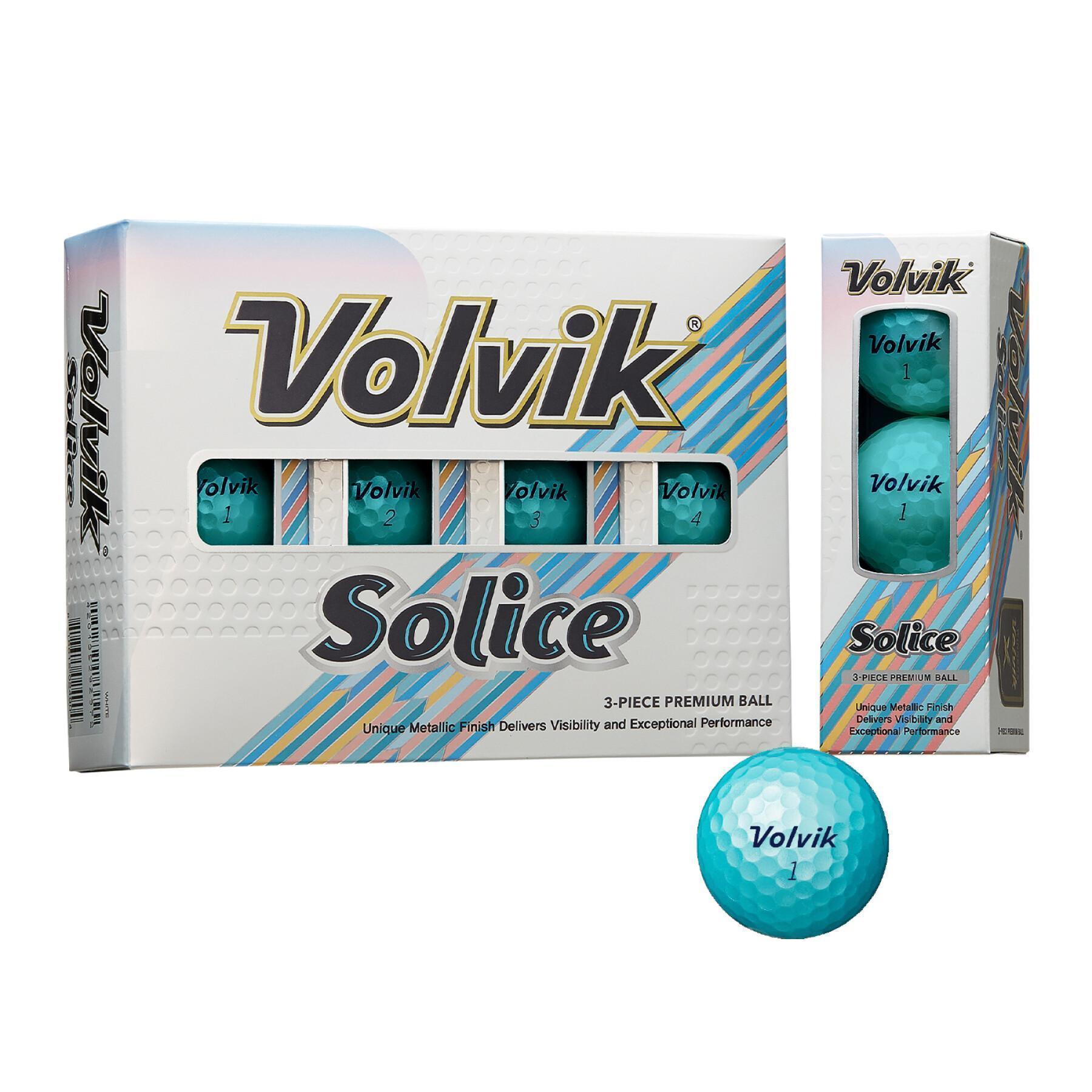 Set van 12 golfballen Volvik Solice bleue