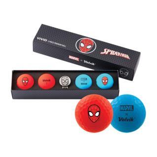 Set van 4 golfballen Volvik vivid + marker spider man
